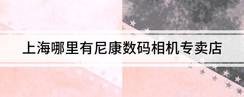 上海哪里有尼康数码相机专卖店