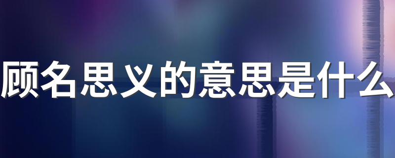 顾名思义的意思及出处_顾名思义的意思是什么