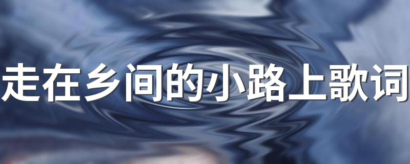乡间小路歌词_走在乡间的小路上歌词