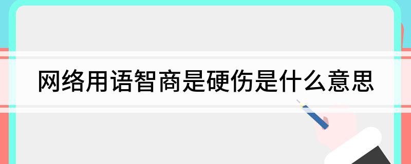 网络用语智商是硬伤是什么意思