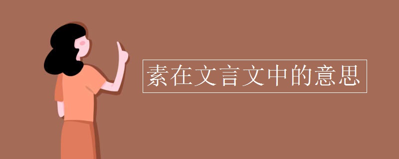 素在文言文中的意思