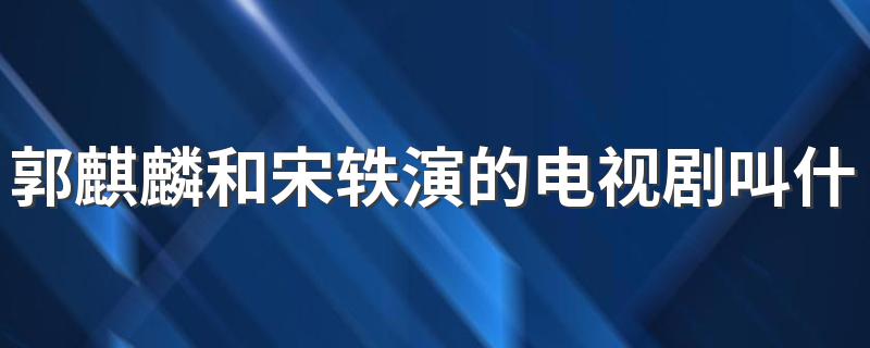 郭麒麟和宋轶演的电视剧介绍_郭麒麟和宋轶演的电视剧叫什么