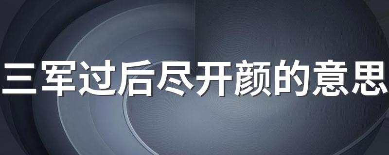 三军过后尽开颜是什么意思_三军过后尽开颜的意思