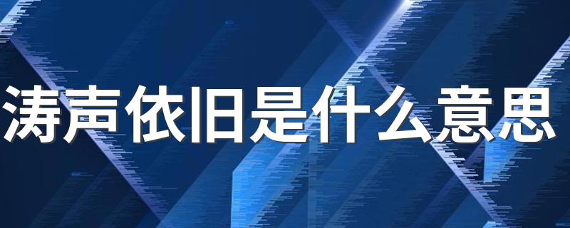 涛声依旧简单介绍_涛声依旧是什么意思