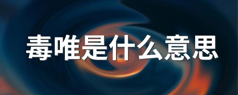 毒唯的含义_毒唯是什么意思