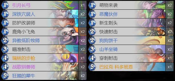 猎人卡组的标准介绍
