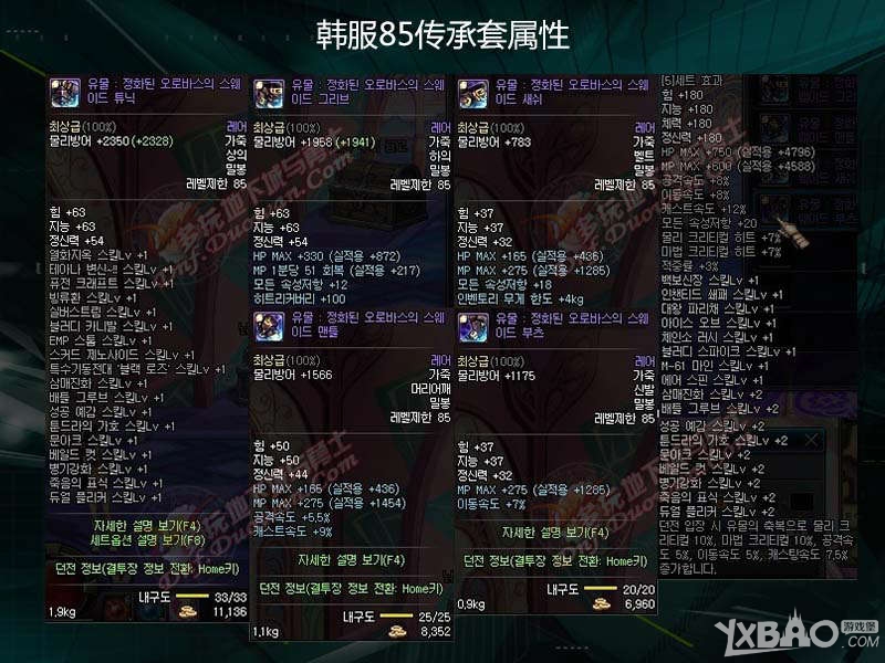 《DNF》85cc套属性介绍