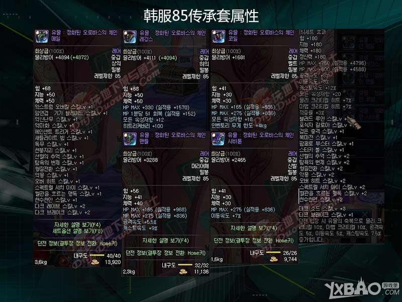 《DNF》85cc套属性介绍