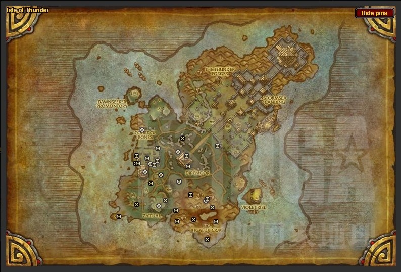 wow雷神岛宝箱位置分布图