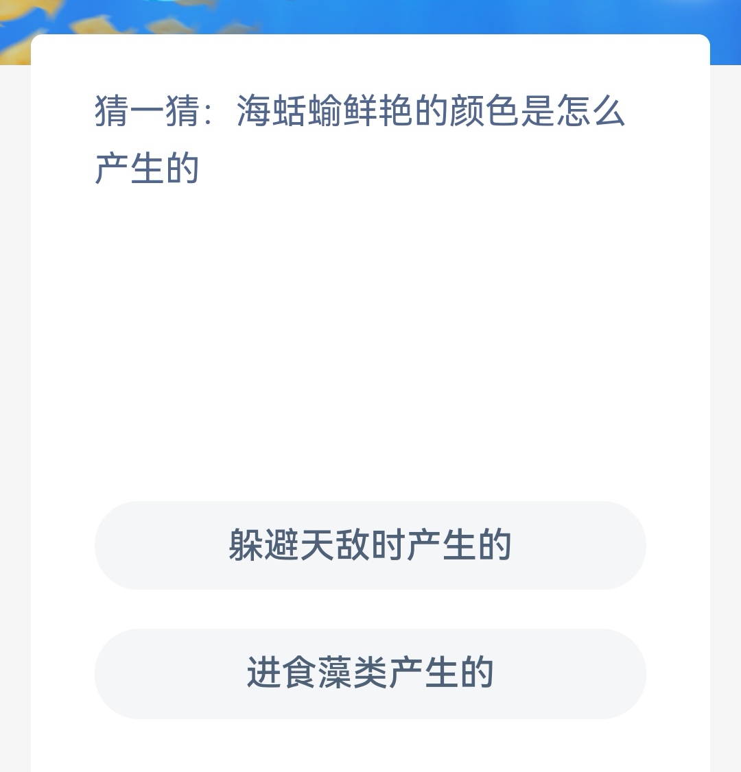《神奇海洋》今日答案8.10猜一猜海蛞輸鲜艳的颜色是怎么产生的