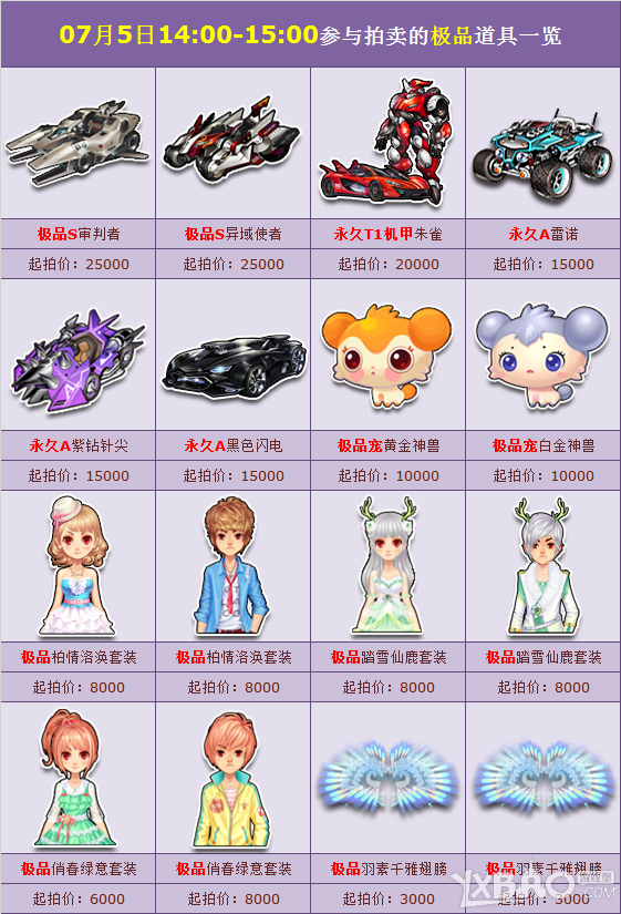 《QQ飞车》7.3~7.4极品拍卖会活动介绍