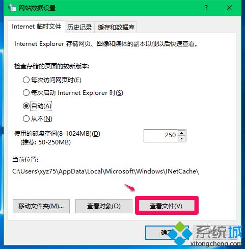 IE临时文件夹存放位置查找步骤3