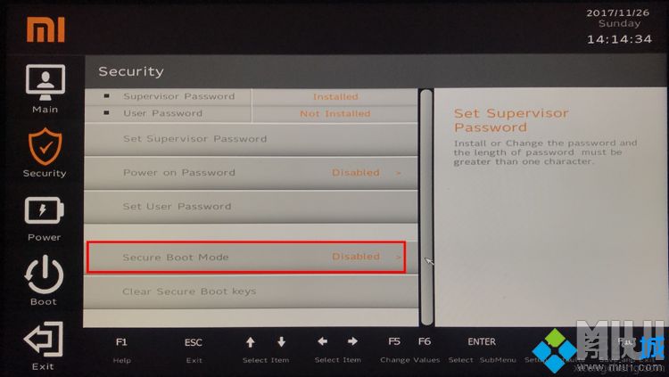 小米笔记本怎么关闭secure boot|小米笔记本bios禁用安全启动的方法
