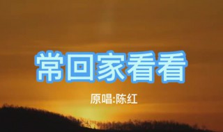 常回家看看原唱歌词(常回家看看原唱歌词全文)