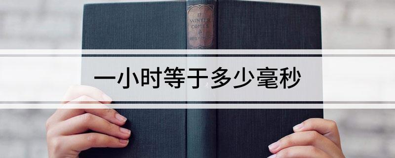 一小时等于多少毫秒