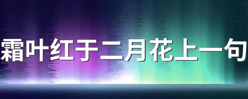 霜叶红于二月花上一句是停车坐爱枫林晚_霜叶红于二月花上一句
