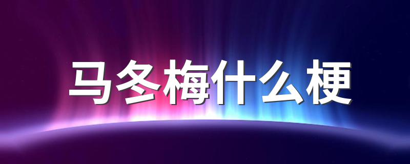 梗的产生介绍_马冬梅什么梗