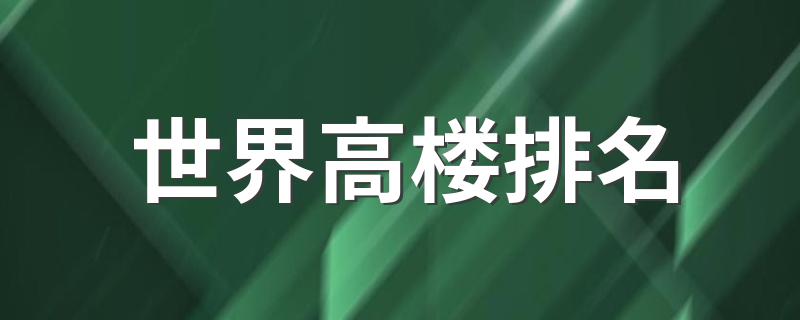 2020世界最高楼排名_世界高楼排名