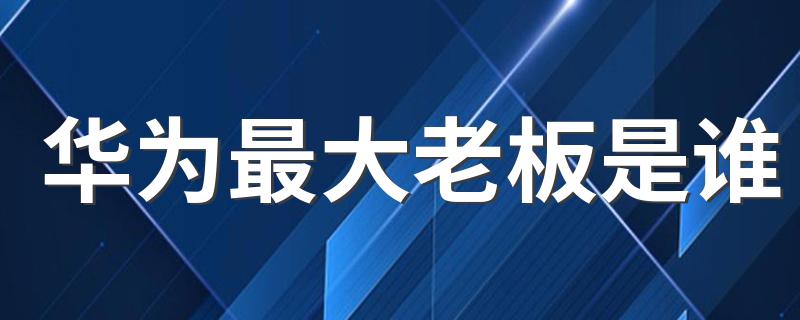 大家可以看一看_华为最大老板是谁