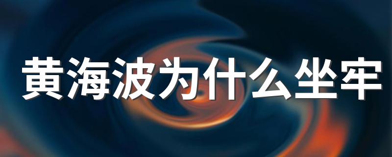 什么原因_黄海波为什么坐牢