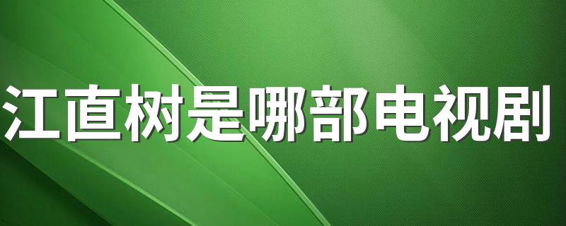 江直树是哪部电视剧(关于江直树角色的介绍)