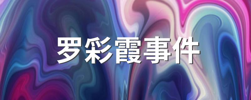 罗彩霞事件简述_罗彩霞事件