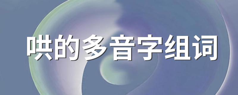 哄的多音字组词及释义_哄的多音字组词