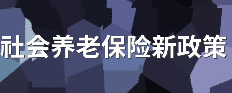 社会养老保险新政策解读_社会养老保险新政策