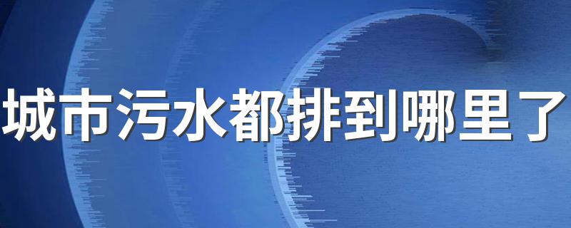 城市污水都排放到哪_城市污水都排到哪里了