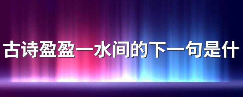 盈盈一水间后面是什么_古诗盈盈一水间的下一句是什么