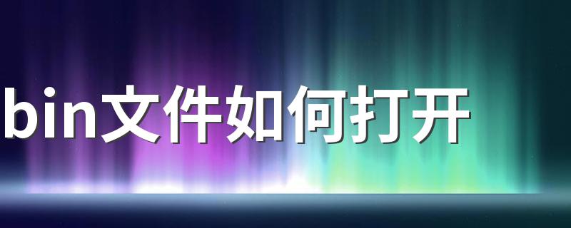 bin文件打开方法_bin文件如何打开