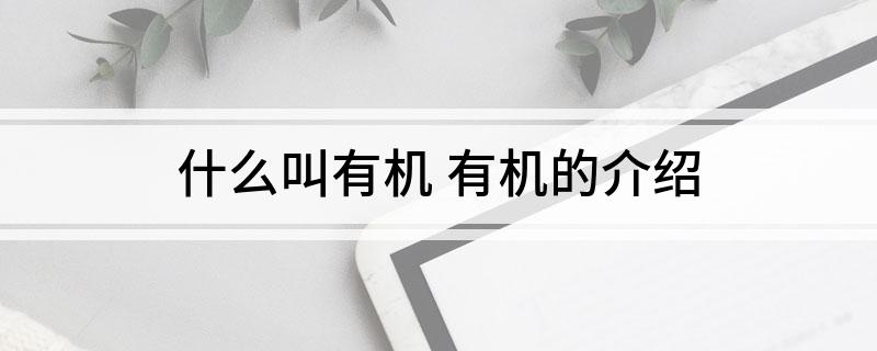 什么叫有机(有机的介绍)