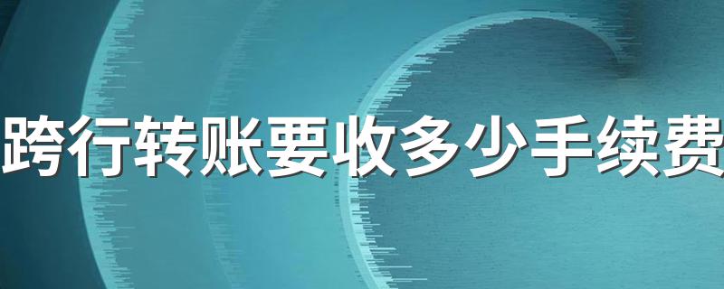 转账需要的手续费介绍_跨行转账要收多少手续费