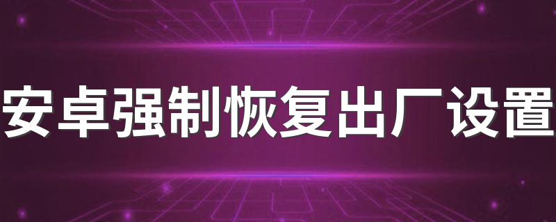 手机强制恢复出厂设置方法_安卓强制恢复出厂设置