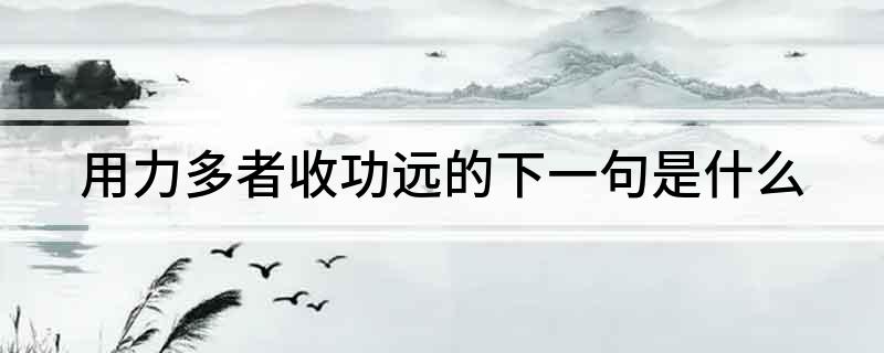 用力多者收功远的下一句是什么