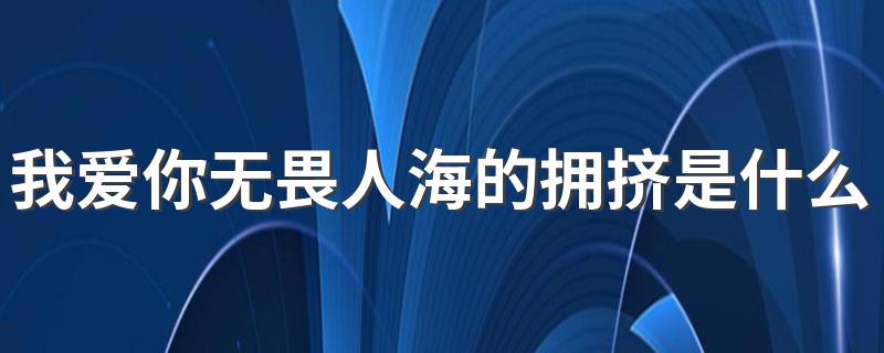 勇气棉子_我爱你无畏人海的拥挤是什么歌