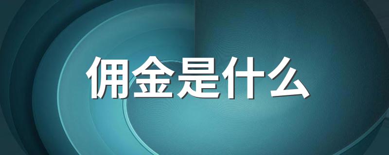 佣金的含义_佣金是什么