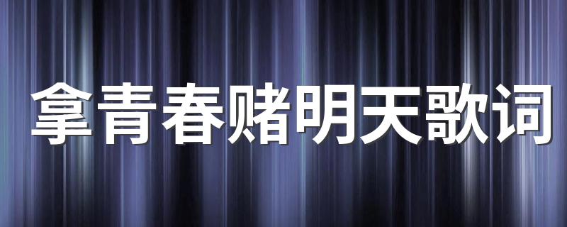 来看完整歌词_拿青春赌明天歌词