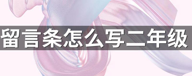 二年级怎么写好留言条_留言条怎么写二年级