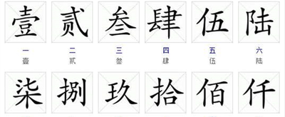 阿拉伯数字大写1至10怎么写？