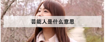 芸能人是什么意思