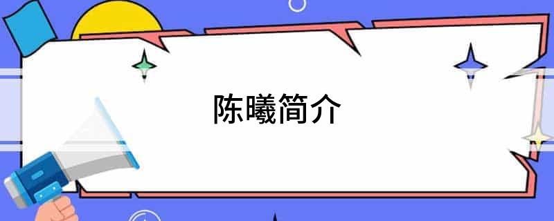 陈曦简介