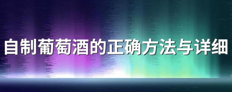 葡萄酒怎么自制_自制葡萄酒的正确方法与详细步骤