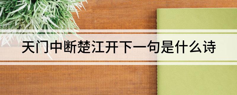 天门中断楚江开下一句是什么诗