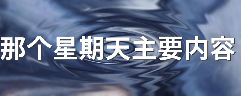 那个星期天主要内容解析_那个星期天主要内容