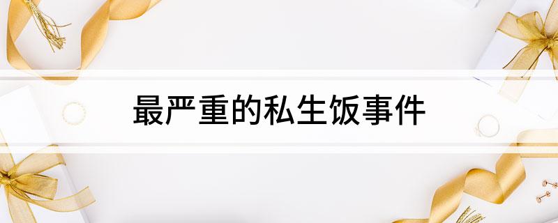 最严重的私生饭事件