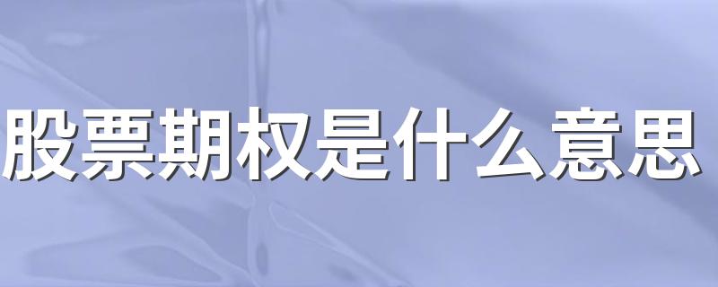 详细介绍如下_股票期权是什么意思