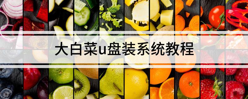 大白菜u盘装系统教程