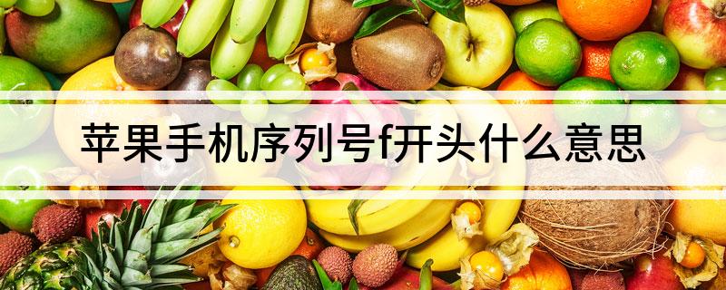 苹果手机序列号f开头什么意思(苹果手机序列号f开头指的是什么)