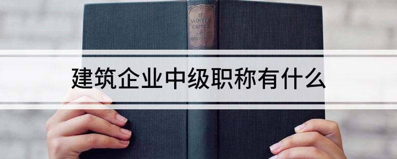 建筑企业中级职称有什么